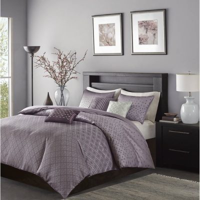 Madison Park Biloxi 6 Piece Jaquard Duvet Cover Set in Purple, King/Cal King MP12-3054