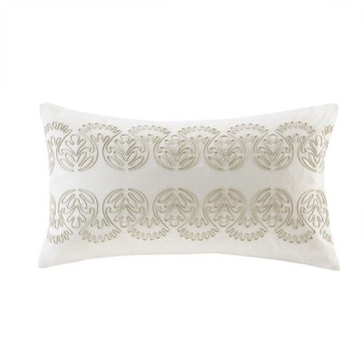 Harbor House Blue Suzanna Oblong Pillow in White, 12x20" HH30-1651