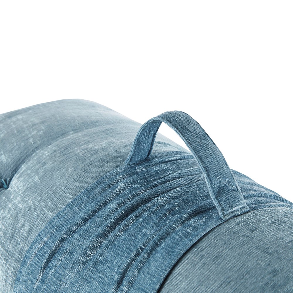 Intelligent Design Edelia Poly Chenille Lounge Floor Pillow Cushion in Aqua, 27" x 74" ID31-1529 - Image 4