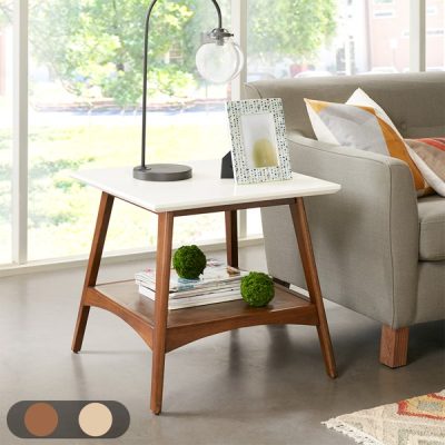 Madison Park Parker End Table in Off-White/Pecan, One Size MP120-0095