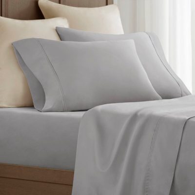 Harbor House 100% Egyptian Cotton Sateen Pillowcase Set in Grey, King Sham HHD21-1946