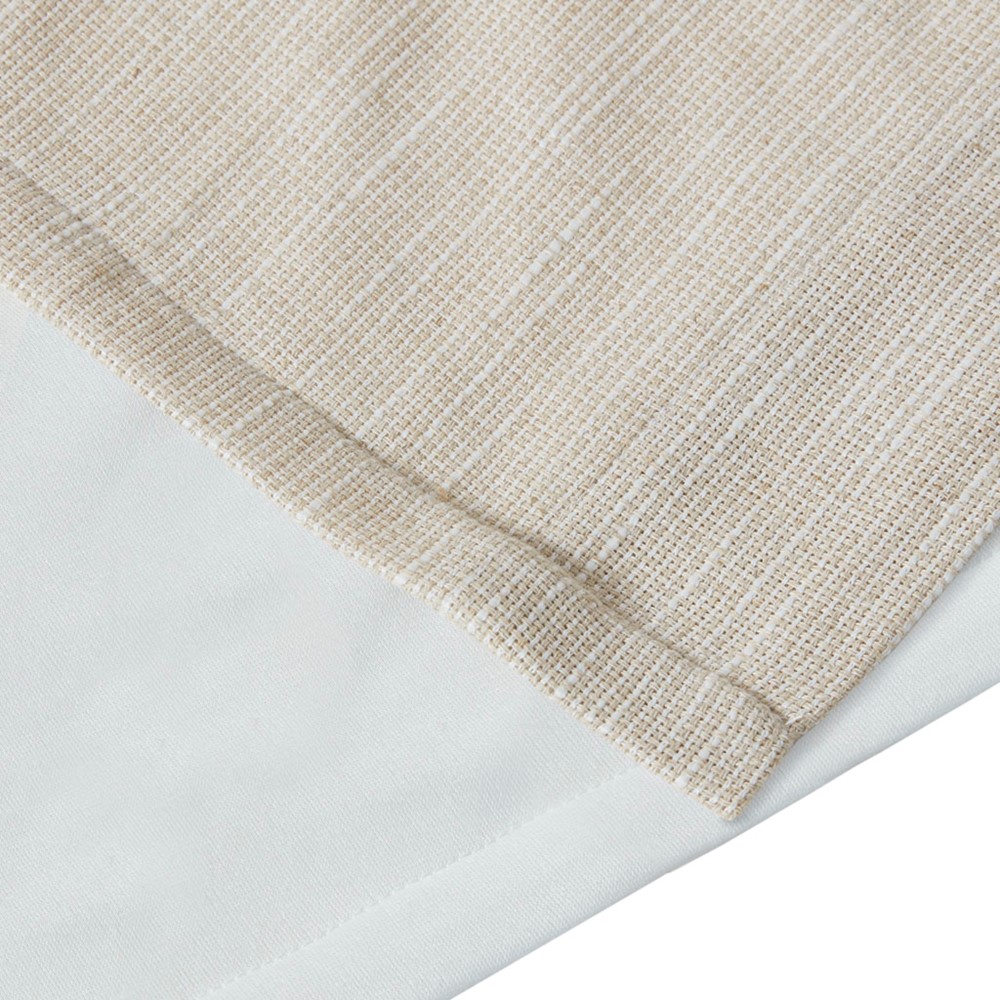 Madison Park Beals Faux Linen Tab Top Fleece Lined Curtain Panel in Natural, 50x84" MP40-7494 - Image 2