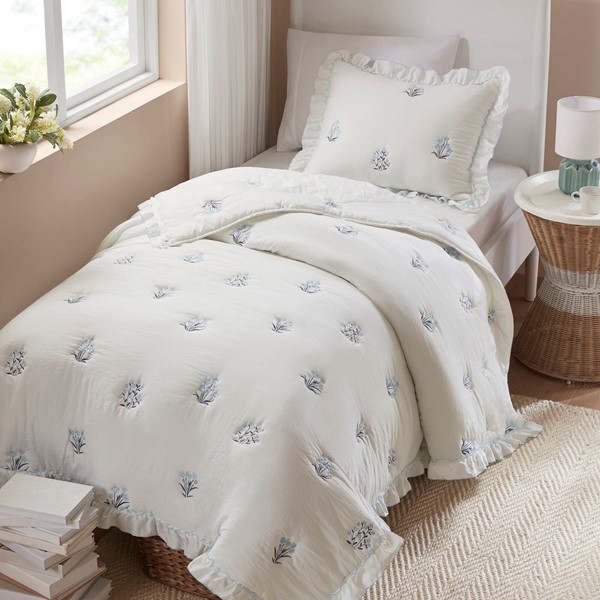 Intelligent Design Aglaia Quilt Set in Blue, Twin/Twin XL ID13-2514 - Image 6