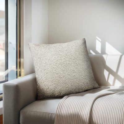 Chapel Hill Tara Solid Boucle Square Pillow in Beige, 20x20" CH30-0041