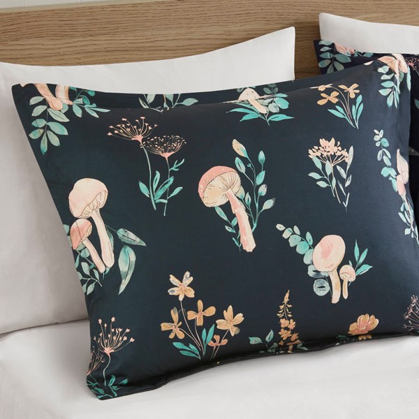 Intelligent Design Gwen Mushroom Garden Comforter Set in Navy, Twin/Twin XL ID10-2493 - Image 2