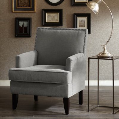 Madison Park Colton Track Arm Club Chair in Grey, One Size FPF18-0160