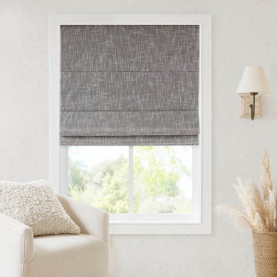 Madison Park Quincy Cordless Roman Shade in Grey, 27x64" MP40-8666