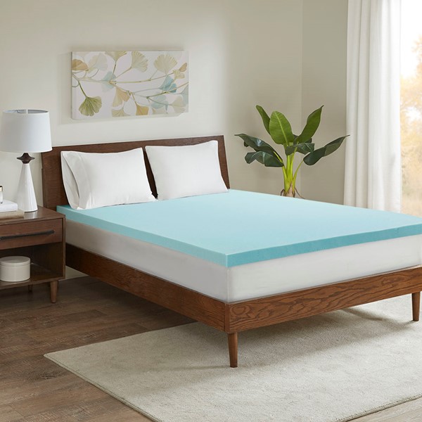 Sleep Philosophy 2" Gel Memory Foam with 3M Cover Mattress Topper in White, Queen BASI16-0388 - Image 2