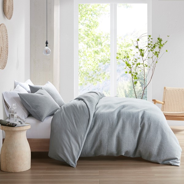 Croscill Casual Ellis 3 Piece Duvet Set in Heathered Gray, Full/Queen CCA12-0003 - Image 5