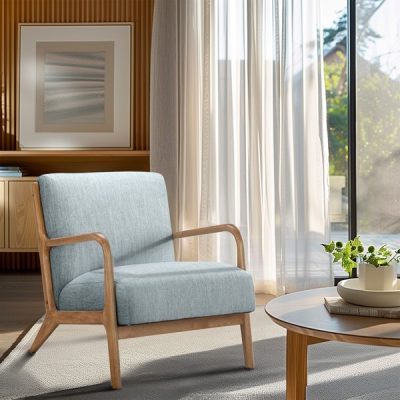INK+IVY Novak Mid-Century Modern Accent Armchair in Light Blue, One Size II110-0397