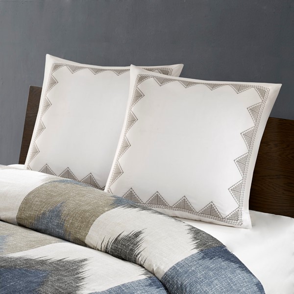 INK+IVY Isla Cotton Embroidered Euro Sham in White, Euro Sham II11-550 - Image 3