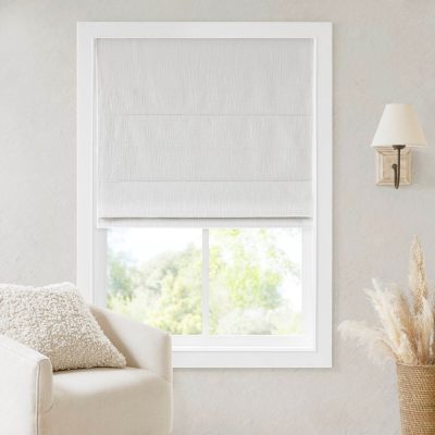 Madison Park Quincy Cordless Roman Shade in White, 35x64" MP40-8659