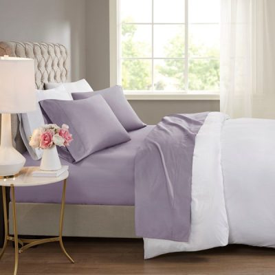 Beautyrest 600 Thread Count Cooling Cotton Blend 4 PC Sheet Set in Purple, Cal King BR20-1918