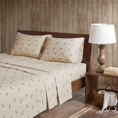 Woolrich Cotton Flannel Sheet Set in Tan Dog, Full WR20-2070