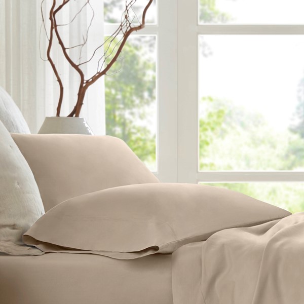 Harbor House 100% Egyptian Cotton Sateen Pillowcase Set in Linen, Standard Sham HHD21-1949 - Image 5