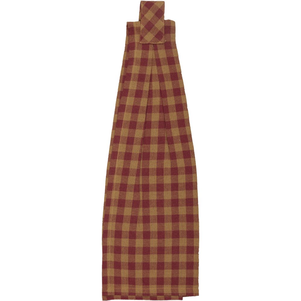 Burgundy Star Button Loop Tea Towel - Image 3