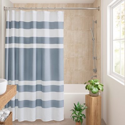 Madison Park Spa Waffle Shower Curtain with 3M Treatment in Blue, 72x84" MP70-4987