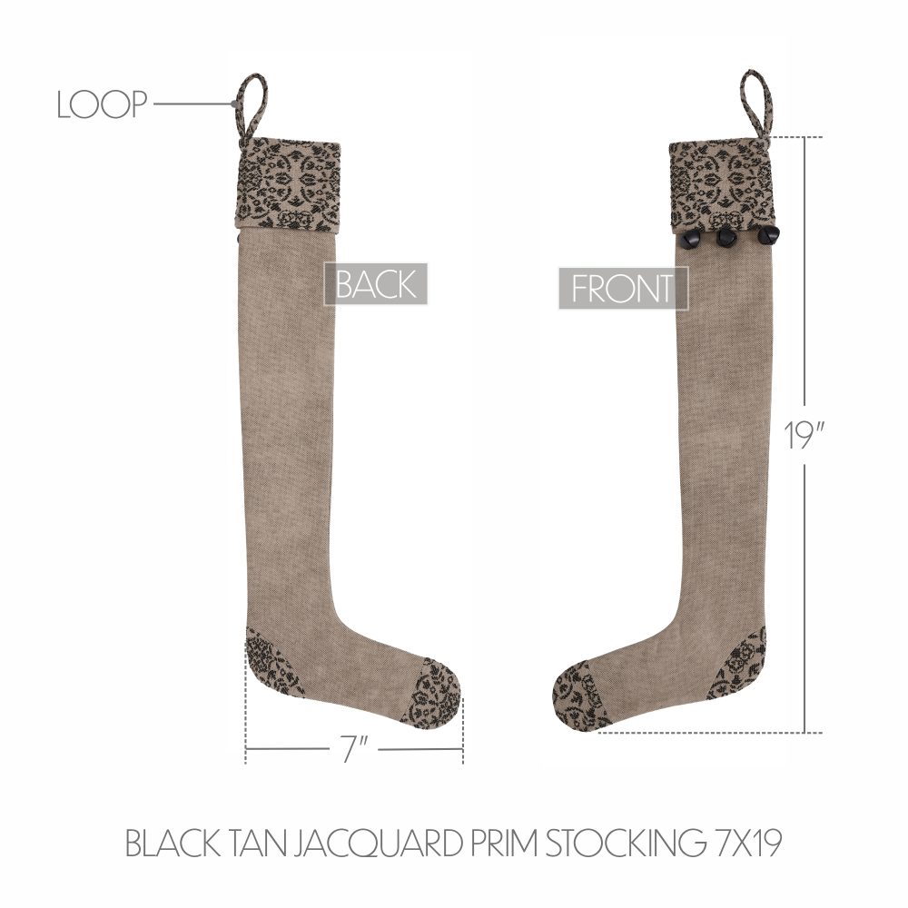 Custom House Black Tan Jacquard Prim Stocking 7x19 - Image 4
