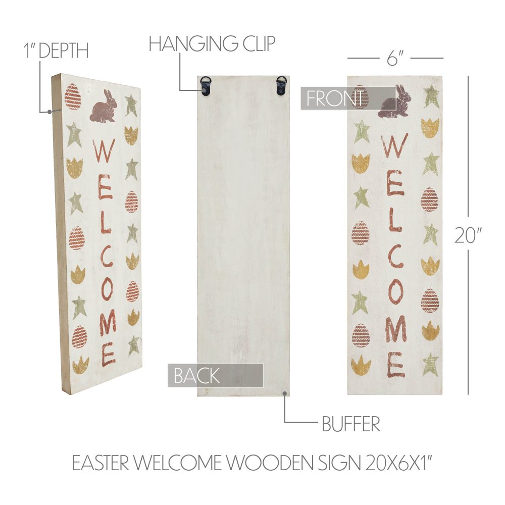 Easter Welcome Wooden Sign 20x6 - Image 5
