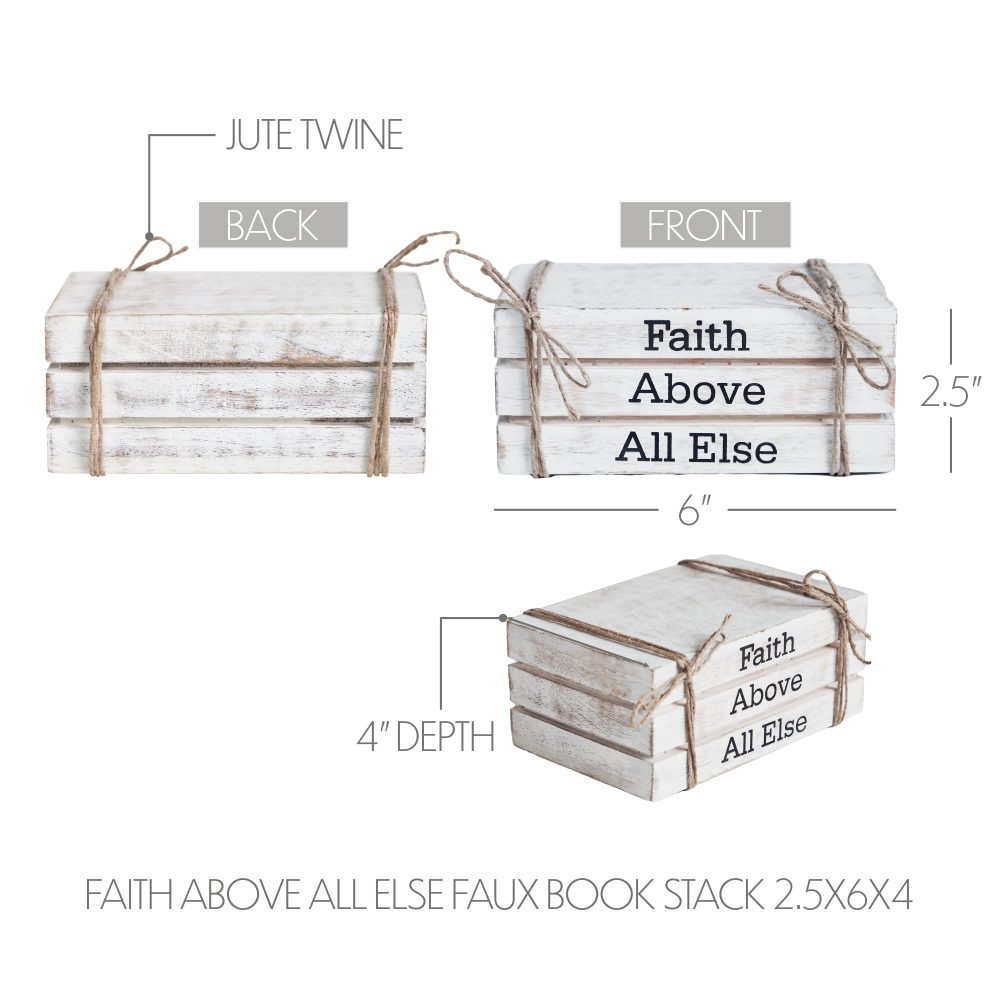 Faith Above All Else Faux Book Stack 2.5x6x4 - Image 5