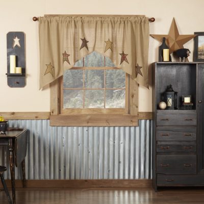 Stratton Burlap Applique Star Swag Set of 2 36x36x16