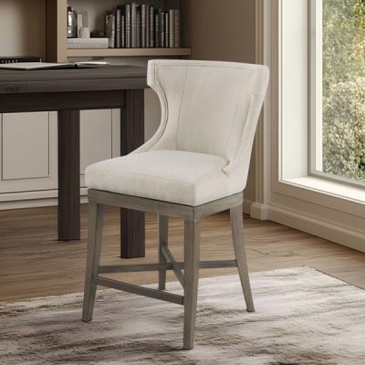 Madison Park Carson Counter Stool With Swivel Seat in Cream, One Size MP104-0512