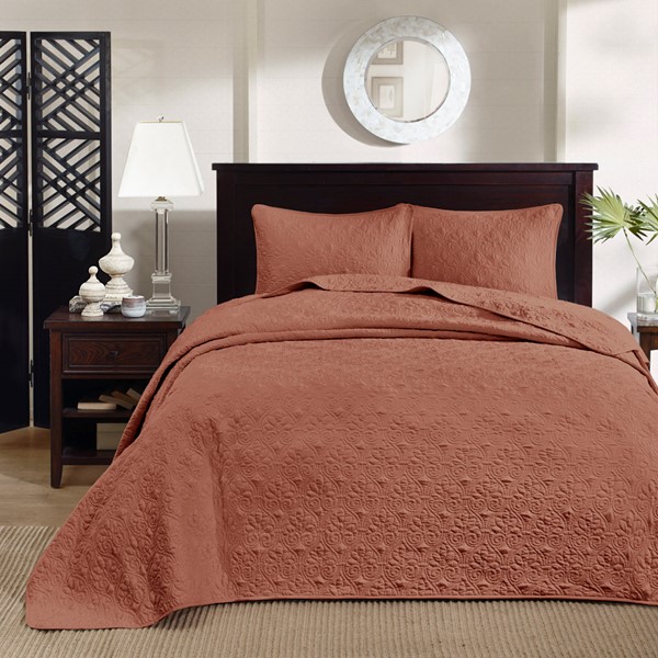 Madison Park Quebec Reversible Bedspread Set in Clay Red, King MP13-8485 - Image 4