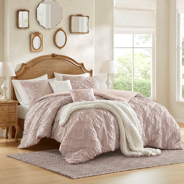 Madison Park Mona 5 Piece comforter set in Pink, Full/Queen MP10-8844 - Image 5