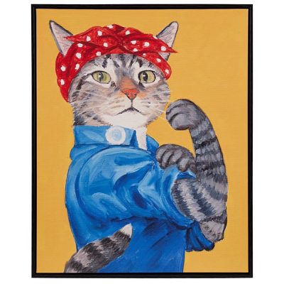 Madison Park Pet Portrait Framed Canvas Wall Art in Rosie Feline, One Size ID95C-0043