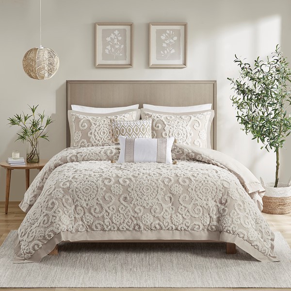 Harbor House Blue Suzanna Cotton Comforter Mini set in Taupe, King HH10-1647 - Image 4