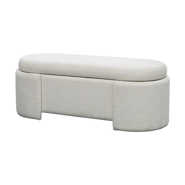 Martha Stewart Leslie Fully Upholstered Oval Storage Bench with Soft-Close Lid in Ivory, One Size MT105-0188 - Image 6