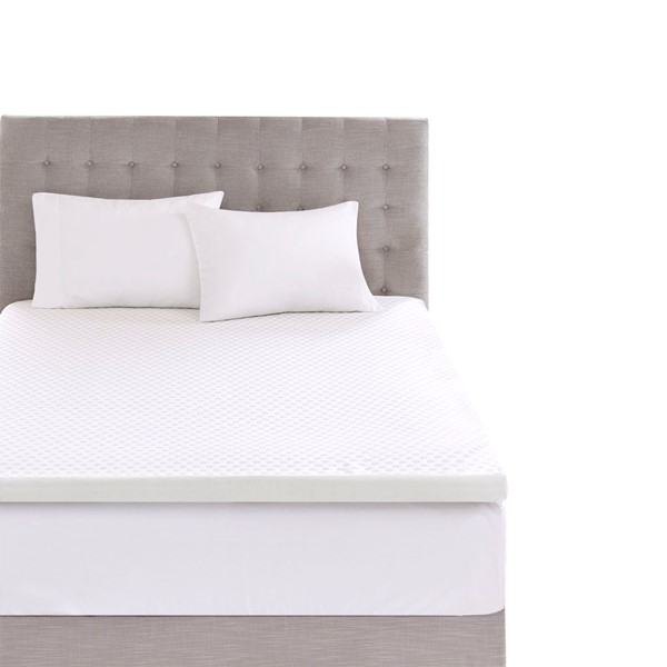 Sleep Philosophy Hypoallergenic 3" Cooling Gel Memory Foam Mattress Topper with Removable Cooling Cover in White, Full BASI16-0477 - Image 3