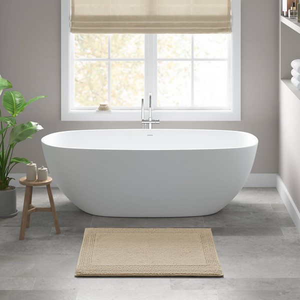 Madison Park Signature Splendor 100% Cotton Tufted 3000 GSM Reversible Bath Rug in Natural, 20x30" MPS72-559 - Image 2