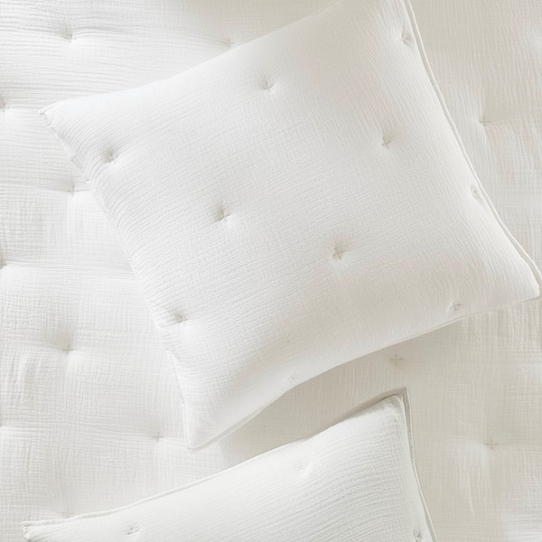 Harbor House Blue Breeze cotton gauze embroidered Euro Sham in White, Euro Sham HH11-1893 - Image 2