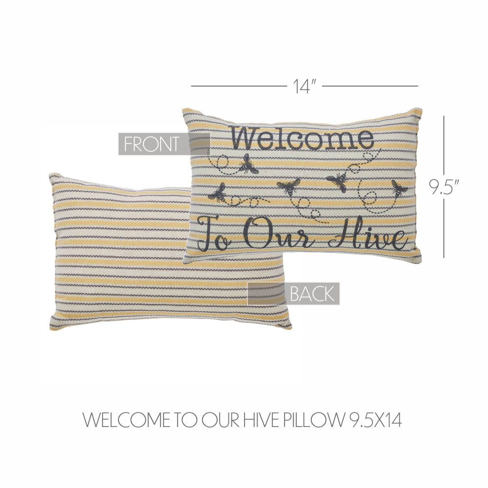Buzzy Bees Welcome to Our Hive Pillow 9.5x14 - Image 4