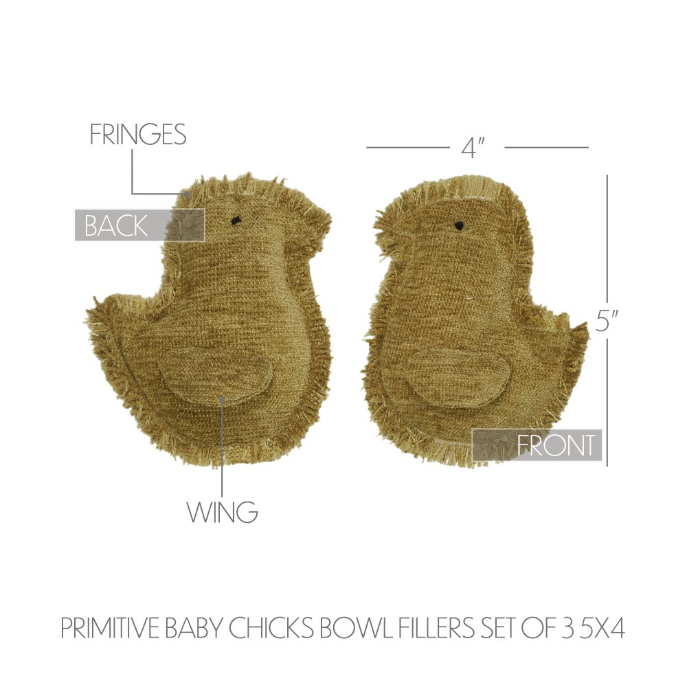 Spring In Bloom Primitive Baby Chicks Bowl Fillers Set of 3 5x4 - Image 5