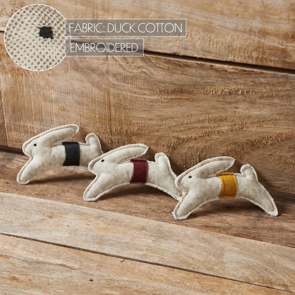 Spring In Bloom Primitive Leaping Bunny Bowl Filler Set of 3 3.6x5.5 - Image 6