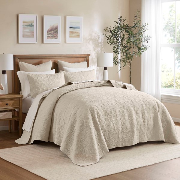 Madison Park Quebec Reversible Bedspread Set in Cream, Twin MP13-2632 - Image 3