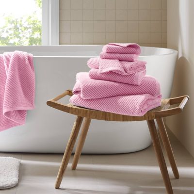 Madison Park Diagonal Ribbed in Pink, 6-Piece MP73-8857