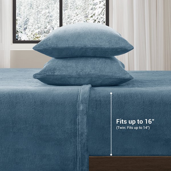 True North by Sleep Philosophy Soloft Plush Micro Plush Sheet Set in Blue, Full BL20-0454 - Image 3