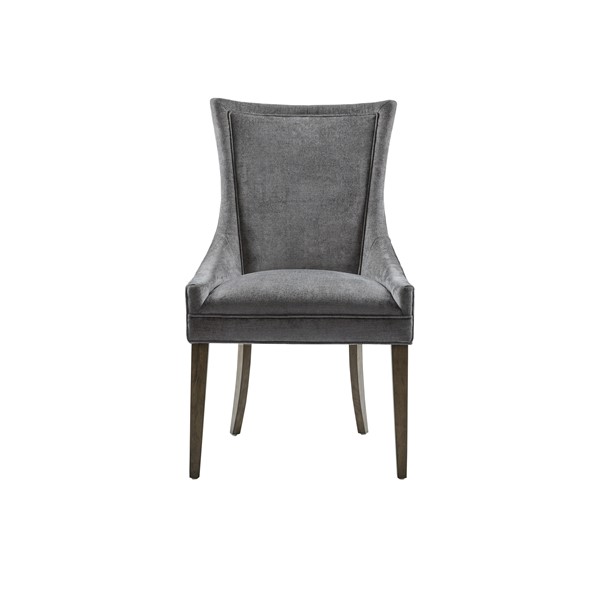 Madison Park Signature Ultra Upholstered Dining Side Chairs with wood legs (Set of 2) in Dark Gray, Set of 2 MPS108-0156 - Image 6