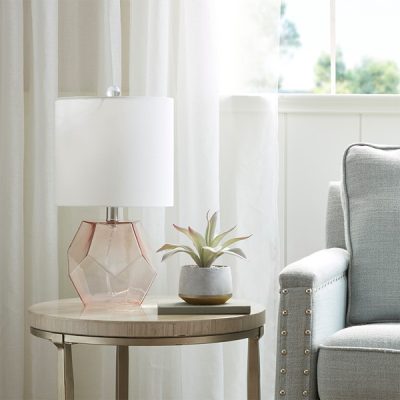 510 Design Bella Geometric Glass Table Lamp in Pink, One Size MP153-0204