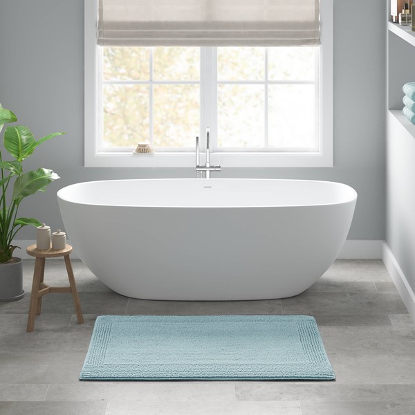 Madison Park Signature Splendor 100% Cotton Tufted 3000 GSM Reversible Bath Rug in Blue, 24x44" MPS72-576 - Image 3
