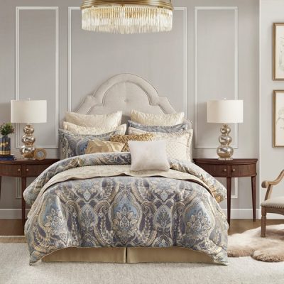 Croscill Classics Julius 4 Piece Comforter Set in Blue/Grey, Cal King CCL10-0064