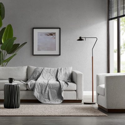 Sharper Image Cooling Touch Down Alternative Throw in Grey, 50x60" SI50-0024