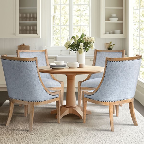 Martha Stewart Elmcrest Upholstered Dining Chair with Nailhead Trim in Light Blue, One Size MT108-1216 - Image 7