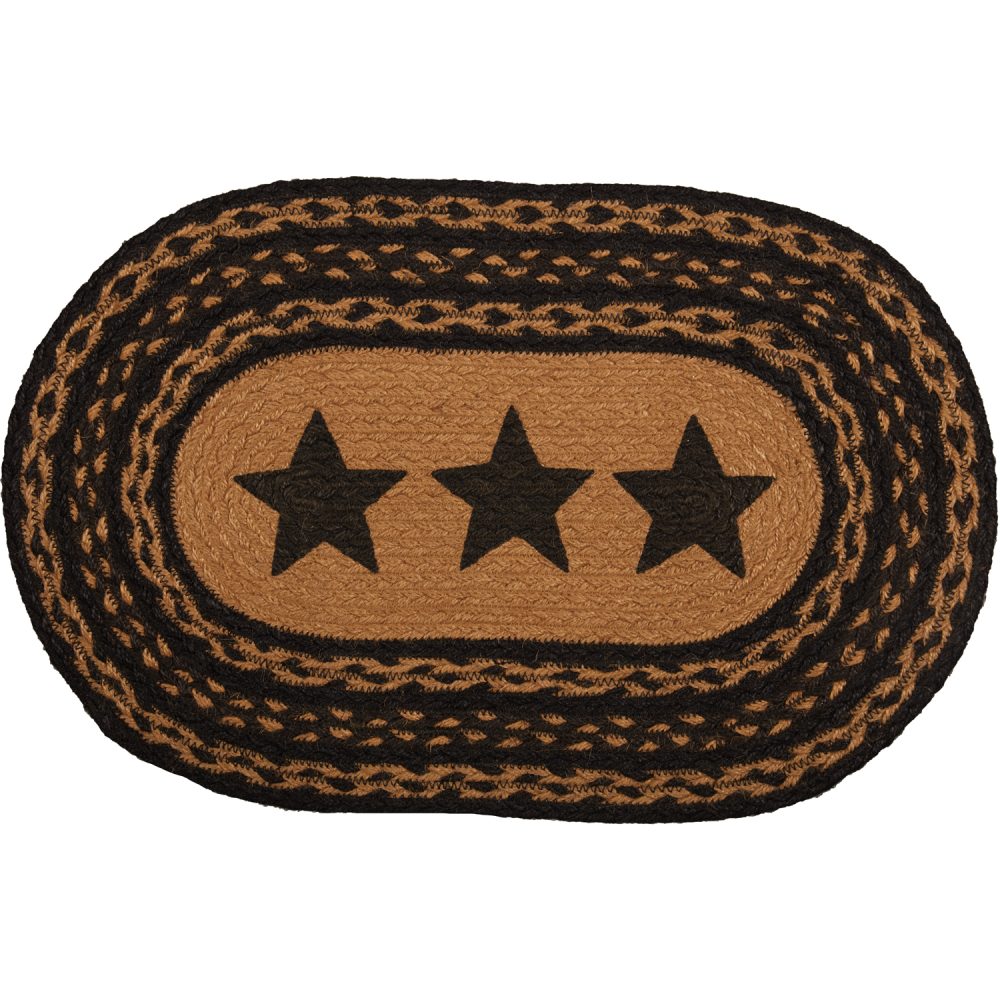 Farmhouse Jute Placemat Stencil Stars Set of 6 12x18 - Image 3