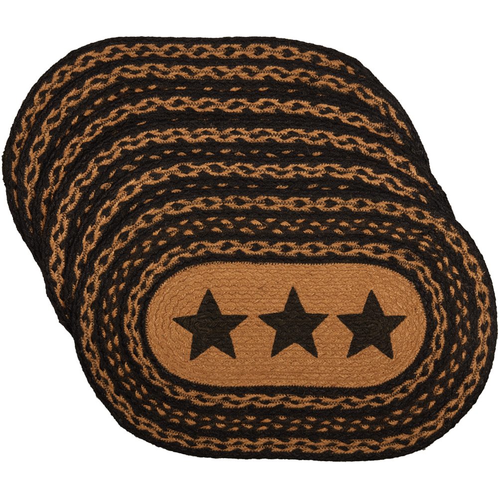Farmhouse Jute Placemat Stencil Stars Set of 6 12x18 - Image 6