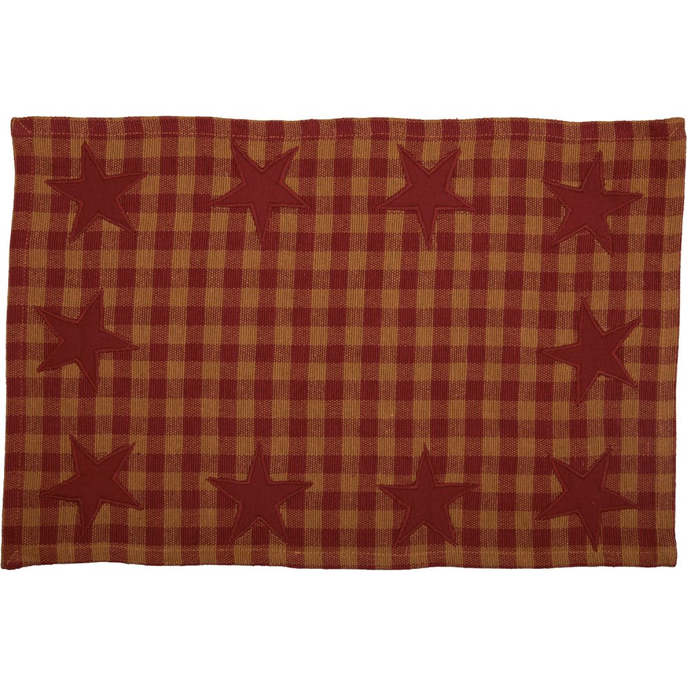 Burgundy Star Placemat Set of 6 12x18 - Image 2