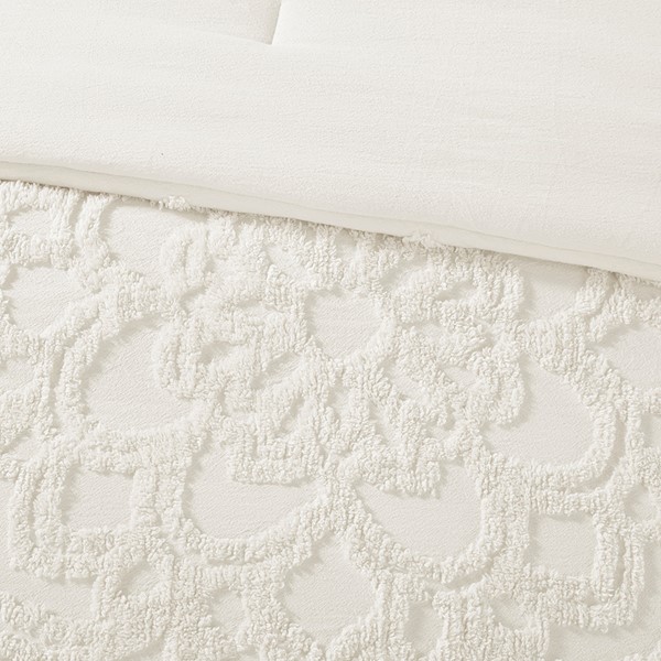 Madison Park Laetitia Tufted Cotton Chenille Medallion Comforter Set in Off-White, Twin/Twin XL MP10-6839 - Image 2